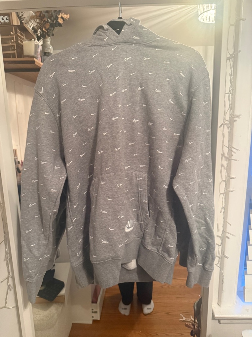 Nike Grey Allover Swoosh Hoodie